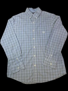 Chaps Men's Blue Plaid Long-Sleeve Button-Down Shirt